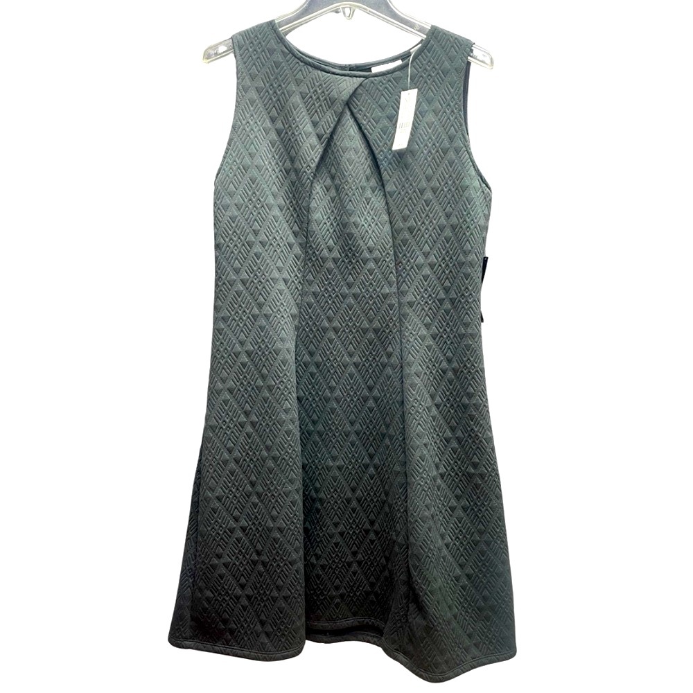 NWT New York & Co Black Diamond Pattern Textured Sleeveless Sheath Dress Sz M